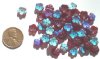 50 3x8mm Matte AB Garnet Cupped Flowers